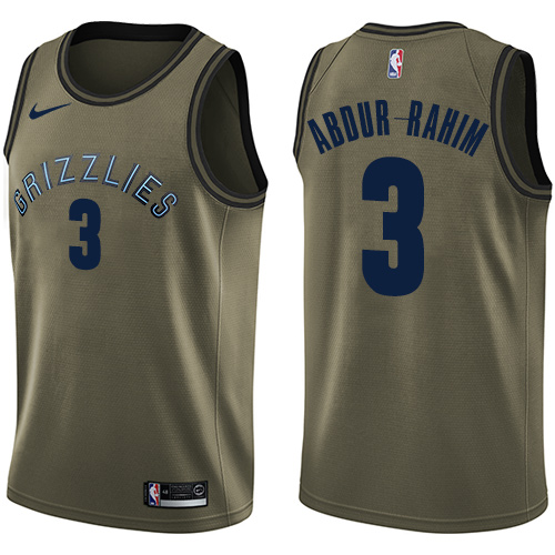 Men's Nike Memphis Grizzlies #3 Shareef Abdur-Rahim Swingman Green Salute to Service NBA Jersey