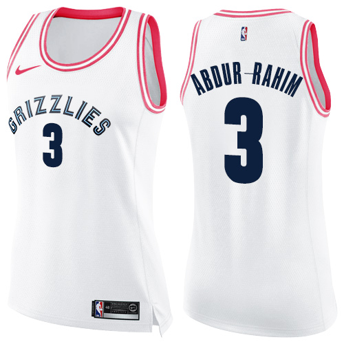 Women's Nike Memphis Grizzlies #3 Shareef Abdur-Rahim Swingman White/Pink Fashion NBA Jersey