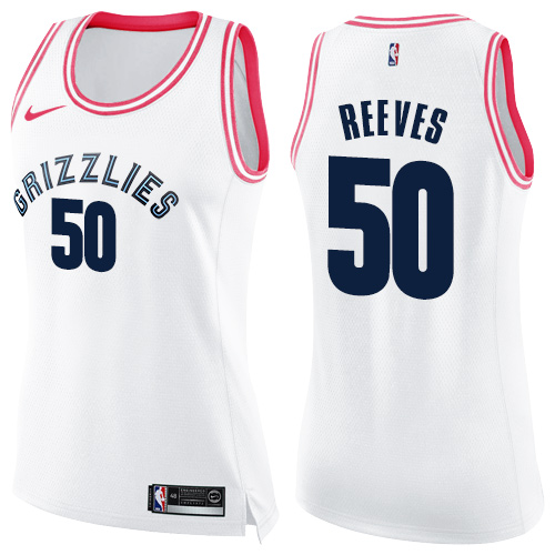 Women's Nike Memphis Grizzlies #50 Bryant Reeves Swingman White/Pink Fashion NBA Jersey