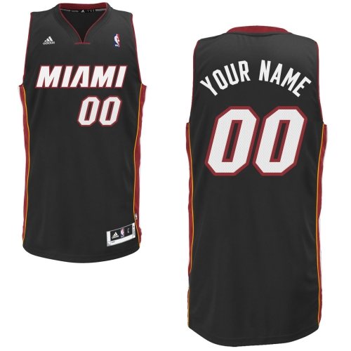 Men's Adidas Miami Heat Customized Swingman Black Road NBA Jersey