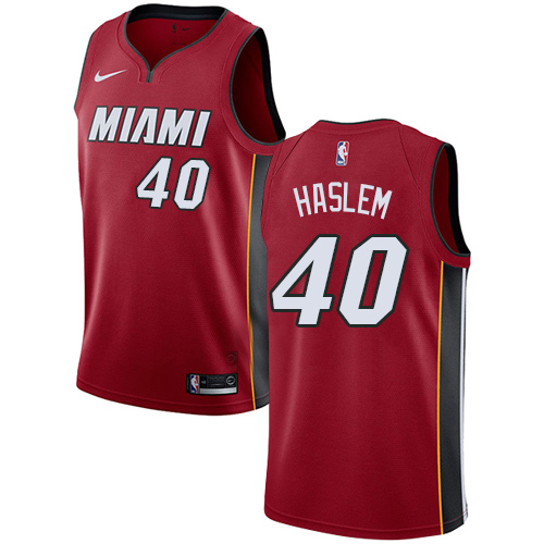 Men's Adidas Miami Heat #40 Udonis Haslem Authentic Red Alternate NBA Jersey