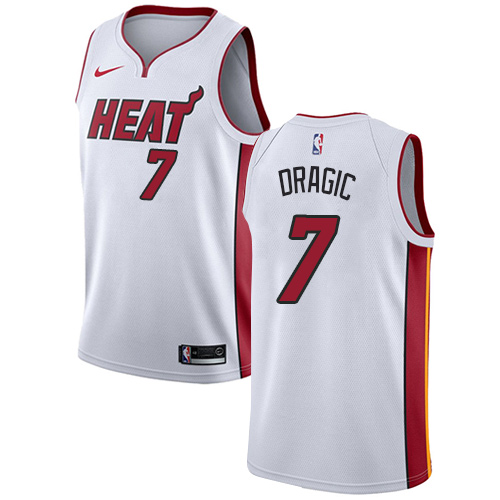 Men's Adidas Miami Heat #7 Goran Dragic Authentic White Home NBA Jersey