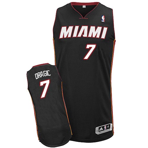 Men's Adidas Miami Heat #7 Goran Dragic Authentic Black Road NBA Jersey