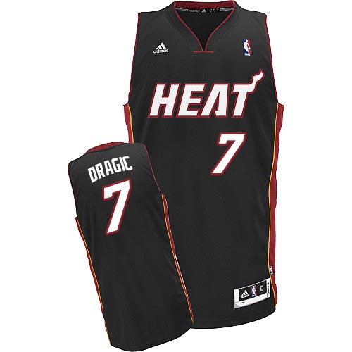 Men's Adidas Miami Heat #7 Goran Dragic Swingman Black Road NBA Jersey