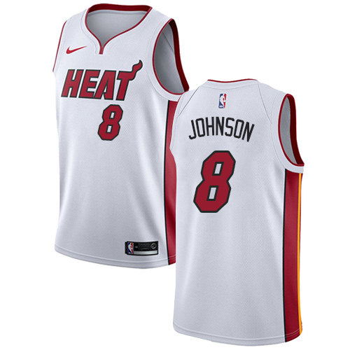 Men's Adidas Miami Heat #8 Tyler Johnson Authentic White Home NBA Jersey