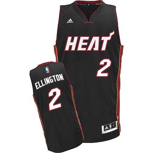 Men's Adidas Miami Heat #2 Wayne Ellington Swingman Black Road NBA Jersey