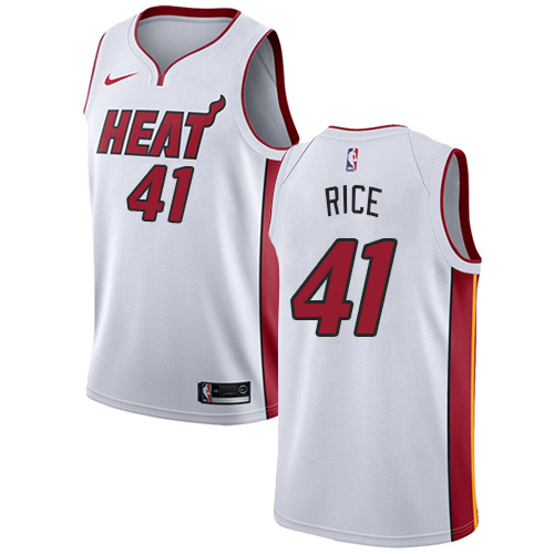 Men's Adidas Miami Heat #41 Glen Rice Authentic White Home NBA Jersey