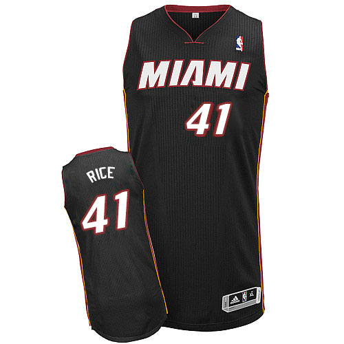 Men's Adidas Miami Heat #41 Glen Rice Authentic Black Road NBA Jersey