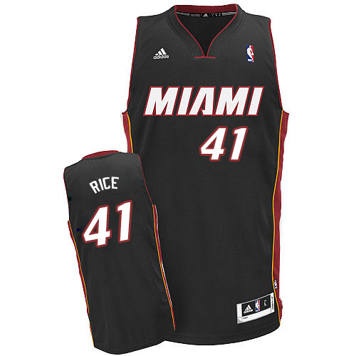 Men's Adidas Miami Heat #41 Glen Rice Swingman Black Road NBA Jersey