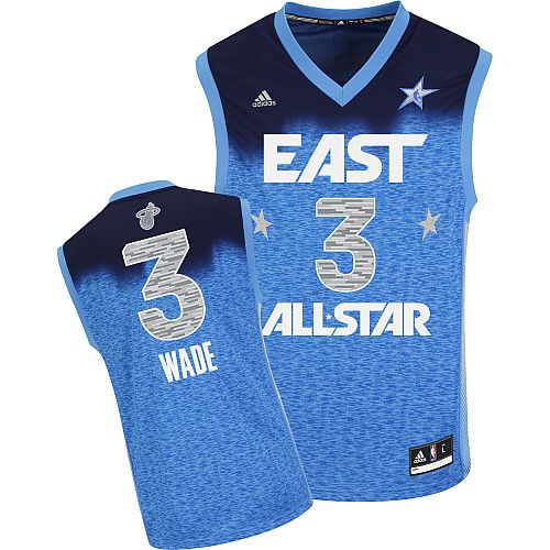 Men's Adidas Miami Heat #3 Dwyane Wade Authentic Blue 2012 All Star NBA Jersey