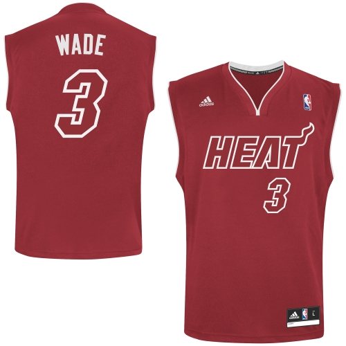 Men's Adidas Miami Heat #3 Dwyane Wade Swingman Red Pride NBA Jersey