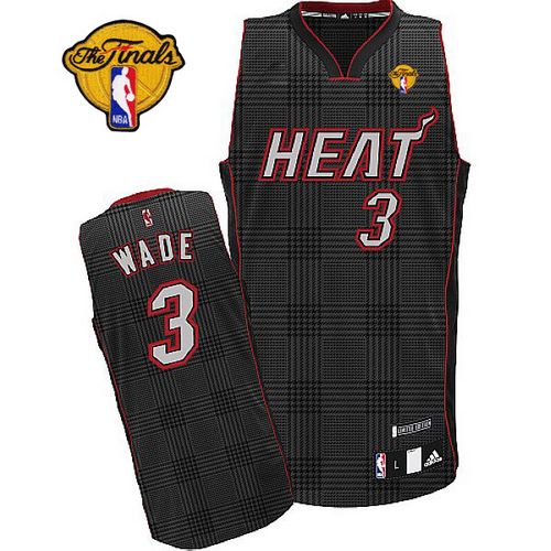 Men's Adidas Miami Heat #3 Dwyane Wade Authentic Black Rhythm Fashion Finals Patch NBA Jersey