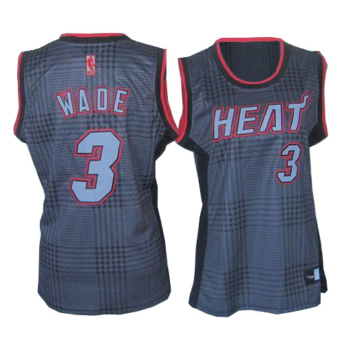 Women's Adidas Miami Heat #3 Dwyane Wade Authentic Black Rhythm Fashion NBA Jersey