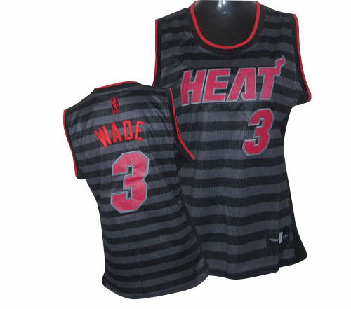 Women's Adidas Miami Heat #3 Dwyane Wade Authentic Black/Grey Groove NBA Jersey