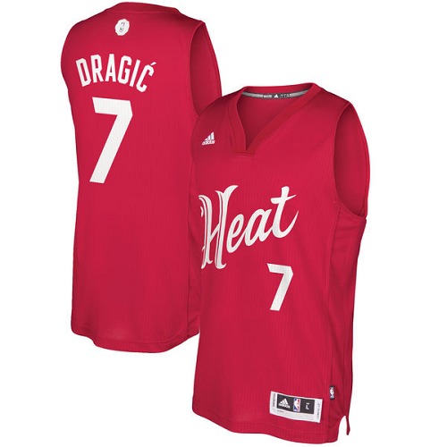 Men's Adidas Miami Heat #7 Goran Dragic Authentic Red 2016-2017 Christmas Day NBA Jersey
