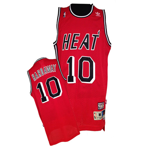 Men's Adidas Miami Heat #10 Tim Hardaway Authentic Red Throwback NBA Jersey