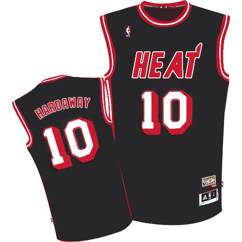 Men's Adidas Miami Heat #10 Tim Hardaway Authentic Black Hardwood Classic Nights NBA Jersey