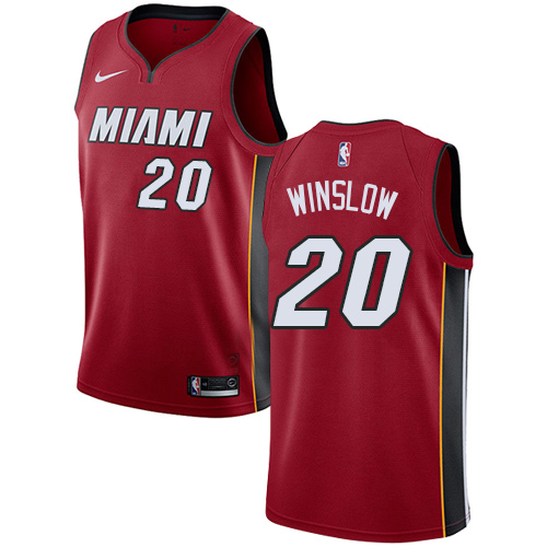 Men's Adidas Miami Heat #20 Justise Winslow Swingman Red Alternate NBA Jersey