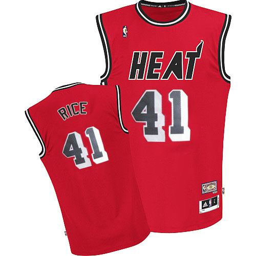 Men's Adidas Miami Heat #41 Glen Rice Authentic Red Throwback NBA Jersey