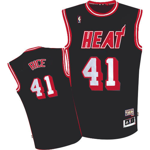 Men's Adidas Miami Heat #41 Glen Rice Authentic Black Hardwood Classic Nights NBA Jersey