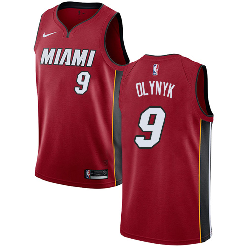 Men's Adidas Miami Heat #9 Kelly Olynyk Authentic Red Alternate NBA Jersey