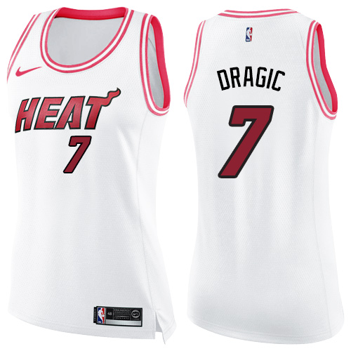 Women's Nike Miami Heat #7 Goran Dragic Swingman White/Pink Fashion NBA Jersey