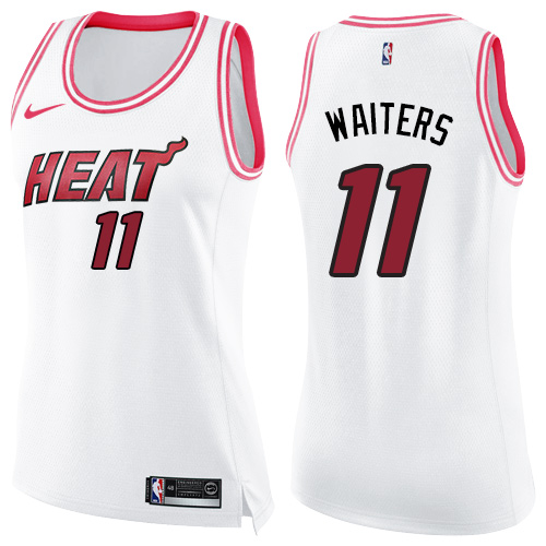 Women's Nike Miami Heat #11 Dion Waiters Swingman White/Pink Fashion NBA Jersey