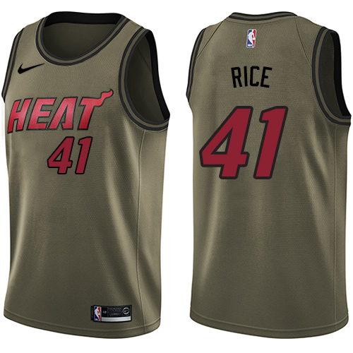 Men's Nike Miami Heat #41 Glen Rice Swingman Green Salute to Service NBA Jersey