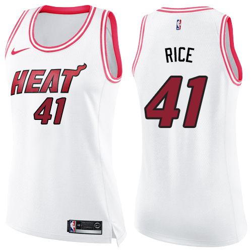 Women's Nike Miami Heat #41 Glen Rice Swingman White/Pink Fashion NBA Jersey