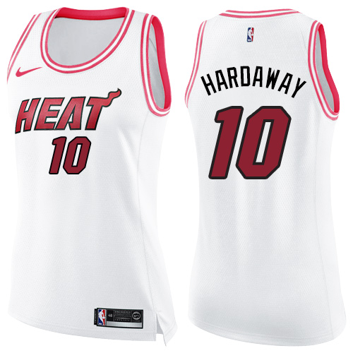 Women's Nike Miami Heat #10 Tim Hardaway Swingman White/Pink Fashion NBA Jersey