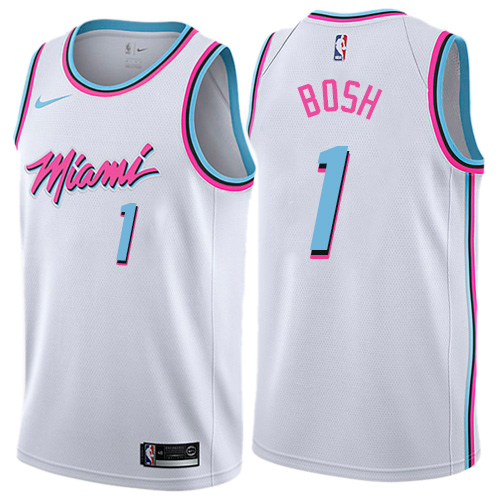 Women's Adidas Miami Heat #1 Chris Bosh Authentic Black Road Finals Patch NBA Jersey