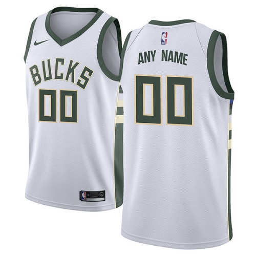 Men's Nike Milwaukee Bucks Customized Authentic White Home NBA Jersey - Association Edition