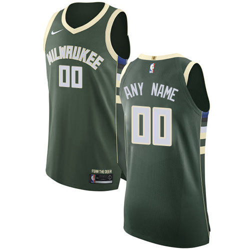 Men's Nike Milwaukee Bucks Customized Authentic Green Road NBA Jersey - Icon Edition