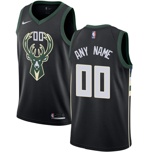 Youth Nike Milwaukee Bucks Customized Swingman Black Alternate NBA Jersey - Statement Edition