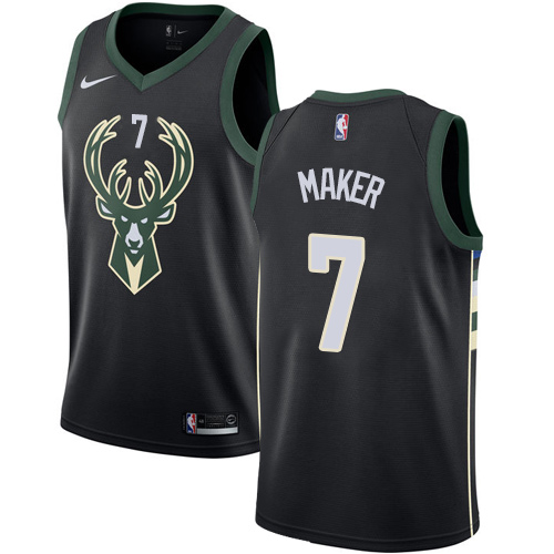 Men's Nike Milwaukee Bucks #7 Thon Maker Authentic Black Alternate NBA Jersey - Statement Edition