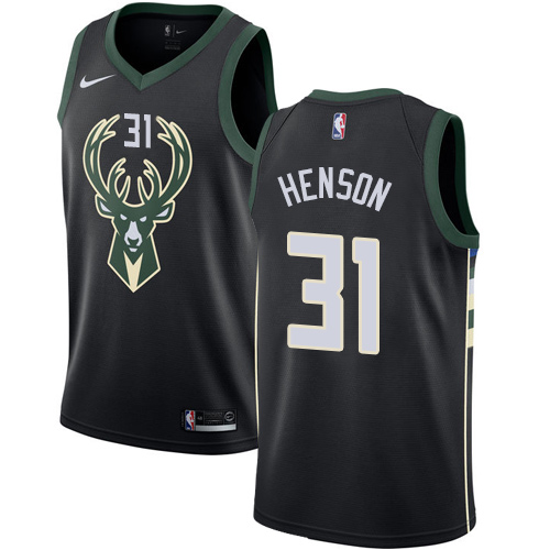 Men's Nike Milwaukee Bucks #31 John Henson Authentic Black Alternate NBA Jersey - Statement Edition