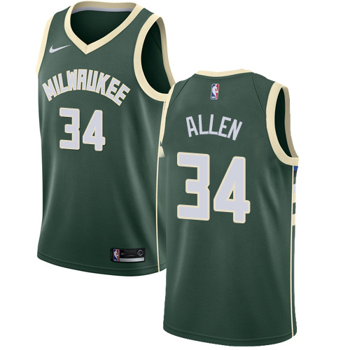 Men's Nike Milwaukee Bucks #34 Ray Allen Swingman Green Road NBA Jersey - Icon Edition