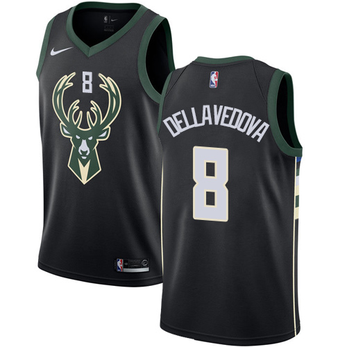 Men's Nike Milwaukee Bucks #8 Matthew Dellavedova Authentic Black Alternate NBA Jersey - Statement Edition