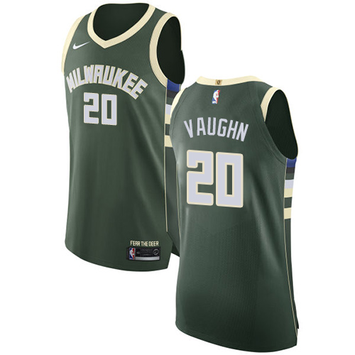 Men's Nike Milwaukee Bucks #20 Rashad Vaughn Authentic Green Road NBA Jersey - Icon Edition