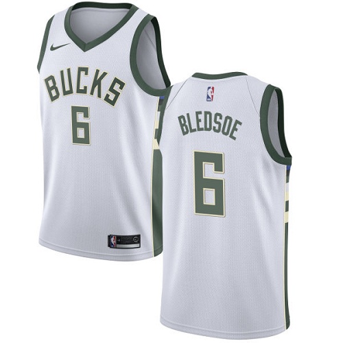 Men's Nike Milwaukee Bucks #6 Eric Bledsoe Authentic White Home NBA Jersey - Association Edition