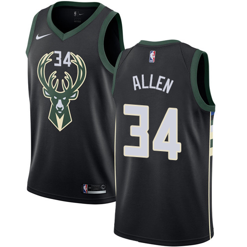 Women's Nike Milwaukee Bucks #34 Ray Allen Authentic Black Alternate NBA Jersey - Statement Edition