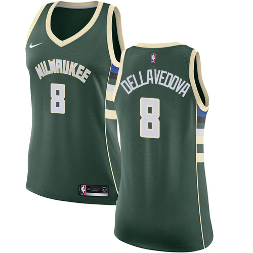 Women's Nike Milwaukee Bucks #8 Matthew Dellavedova Authentic Green Road NBA Jersey - Icon Edition