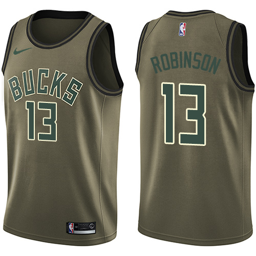 Men's Nike Milwaukee Bucks #13 Glenn Robinson Swingman Green Salute to Service NBA Jersey