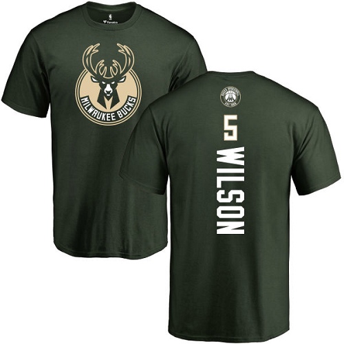 NBA Nike Milwaukee Bucks #5 D. J. Wilson Green Backer T-Shirt