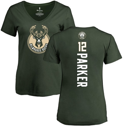 NBA Women's Nike Milwaukee Bucks #12 Jabari Parker Green Backer T-Shirt