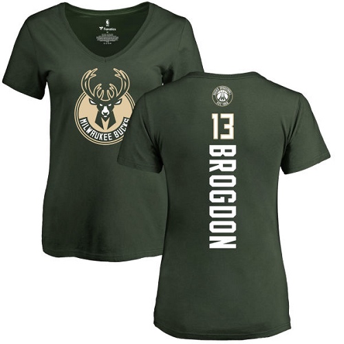 NBA Women's Nike Milwaukee Bucks #13 Malcolm Brogdon Green Backer T-Shirt