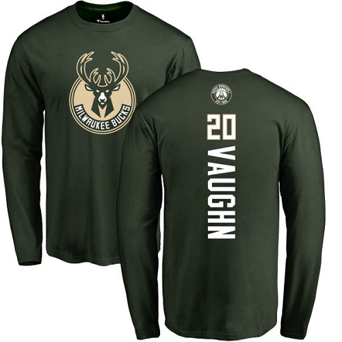 NBA Nike Milwaukee Bucks #20 Rashad Vaughn Green Backer Long Sleeve T-Shirt