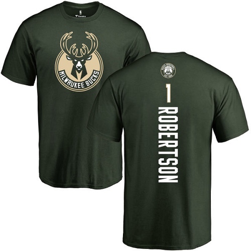 NBA Nike Milwaukee Bucks #1 Oscar Robertson Green Backer T-Shirt