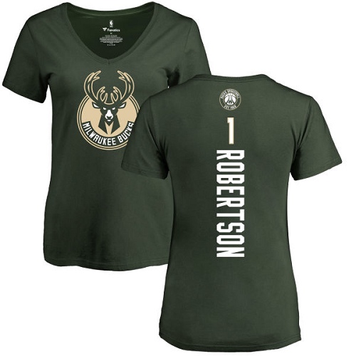 NBA Women's Nike Milwaukee Bucks #1 Oscar Robertson Green Backer T-Shirt