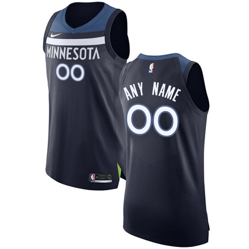 Men's Nike Minnesota Timberwolves Customized Authentic Navy Blue Road NBA Jersey - Icon Edition